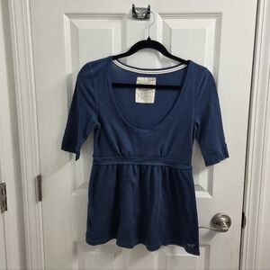 Hollister Navy Scoop Neck Blouse